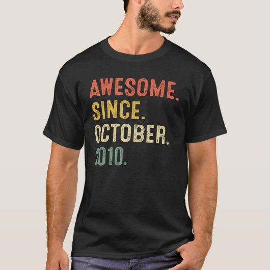 12 Years Old  Awesome Since October 2010 12th Birt T-Shirt (Vorderseite)