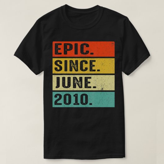 12 Years Old Epic Since June 2010 12th Birthday Gi T-Shirt (Design vorne)
