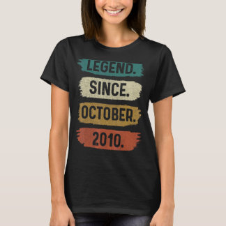 12 Years Old Legend Since October 2010 12th Birth T-Shirt