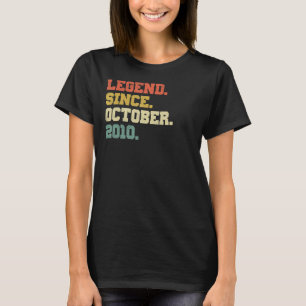 12 Years Old Legend Since October 2010 12th Birth T-Shirt