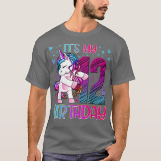 12 Years Old Unicorn Flossing 12th Birthday Girl U T-Shirt