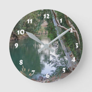 12 Zahlenoptionen —Fluss Runde Wanduhr