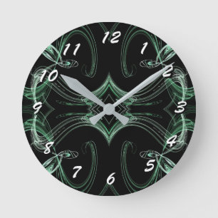 12 Zahlenoptionen für Art-Clock-Fraktal Runde Wanduhr