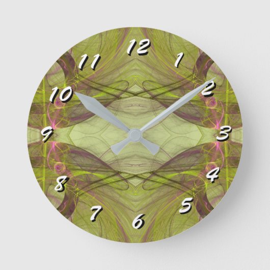 12 Zahlenoptionen für Art-Clock-Fraktal Runde Wanduhr (Vorderseite)