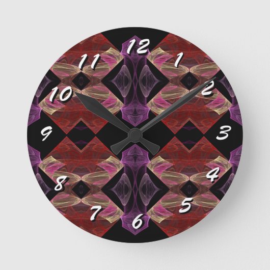 12 Zahlenoptionen für Art-Clock-Fraktal Runde Wanduhr (Vorderseite)