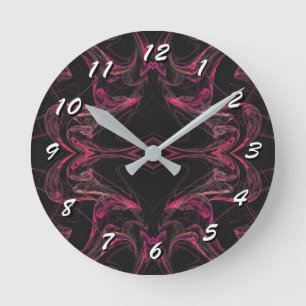 12 Zahlenoptionen für Art-Clock-Fraktal Runde Wanduhr