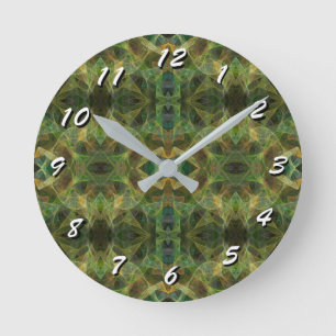 12 Zahlenoptionen für Art-Clock-Fraktal Runde Wanduhr