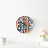 12 Zahlenoptionen - Graffiti-Clock Runde Wanduhr (Zuhause)