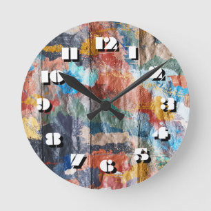 12 Zahlenoptionen - Graffiti-Clock Runde Wanduhr