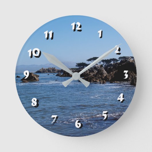 12 Zahlenoptionen - Rocky Coast-Clock Runde Wanduhr (Vorderseite)