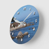 12 Zahlenoptionen - Rocky Coastline-Clock Runde Wanduhr (Winkel)