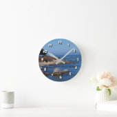 12 Zahlenoptionen - Rocky Coastline-Clock Runde Wanduhr (Zuhause)