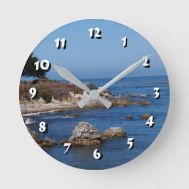 12 Zahlenoptionen - Rocky Coastline-Clock Runde Wanduhr