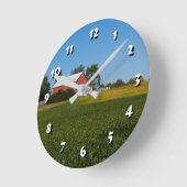 12 Zahlenoptionen - Rote Stalluhr Runde Wanduhr (Winkel)