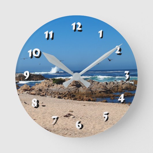 12 Zahlenoptionen - Seewellen-Uhr Runde Wanduhr (Vorderseite)