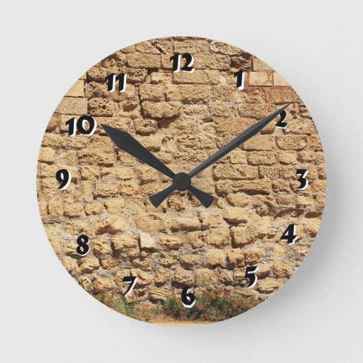 12 Zahlenoptionen zur Auswahl aus der Stone Wall U Runde Wanduhr (Vorderseite)
