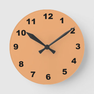 12 Zahlenoptionen zur Auswahl aus orangefarbener U Runde Wanduhr