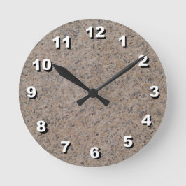 12 Zahlenoptionen zur Auswahl der braunen Marmoruh Runde Wanduhr