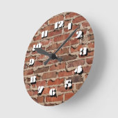 12 Zahlenoptionen zur Auswahl der roten Backsteine Runde Wanduhr (Winkel)