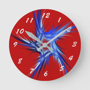 12 Zahlenoptionen zur Auswahl unter Blue Star Cloc Runde Wanduhr