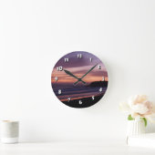 12 Zahlenoptionen zur Wahl der farbenfrohen Sunset Runde Wanduhr (Zuhause)