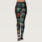 12 Zeichen der Zodiac Custom Black High Quality Leggings (Rückseite)