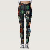12 Zeichen der Zodiac Custom Black High Quality Leggings (Vorderseite)