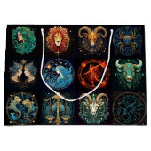 12 Zeichen des Zodiac Schöne Geburtstag Große Geschenktüte (Vorderseite)