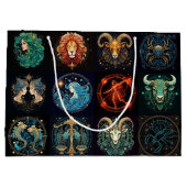 12 Zeichen des Zodiac Schöne Geburtstag Große Geschenktüte (Rückseite)