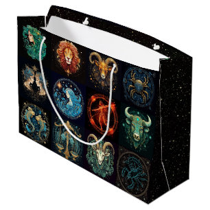 12 Zeichen des Zodiac Schöne Geburtstag Große Geschenktüte