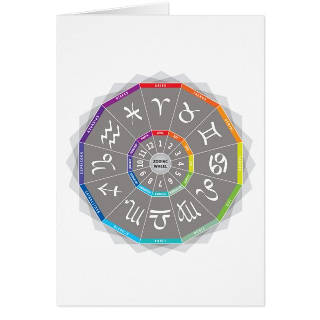 12 Zodiac-Zeichen Astro Wheel Multicolored Rainbow (Vorne)