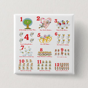 12 Zwölf Tage Weihnachten komplett Button