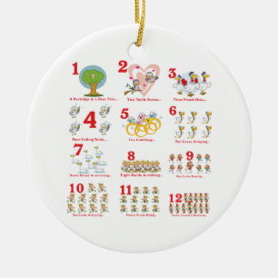 12 Zwölftage Weihnachten komplett Keramikornament