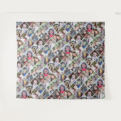 12er Quadrat-Fotocollage-Raster mit Text - funky Wandteppich (Vorderseite (Horizontal))
