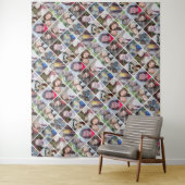 12er Quadrat-Fotocollage-Raster mit Text - funky Wandteppich (Beispiel)
