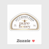 12oz Skep-förmiges Honey Label Gold Border & Biene (Blatt)