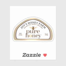 12oz Skep-förmiges Honey Label Gold Border & Biene