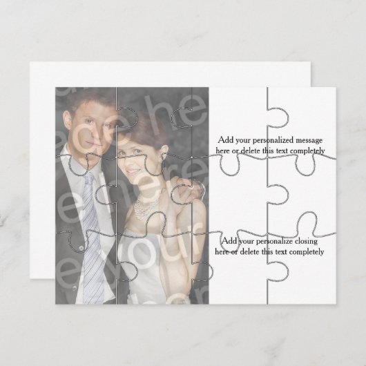 12pc Custom Foto "Mock" Puzzle Horizontal Einladun Einladung (Vorne/Hinten)