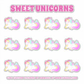 12pc farbige Einhornkleber Aufkleber (Vorderseite)