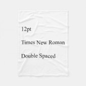12pt Times New Roman Double Spaced  Fleecedecke (Vorderseite)
