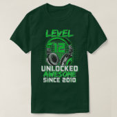 12th Birthday Boy Level 12 Unlocked Awesome 2010 V T-Shirt (Design vorne)