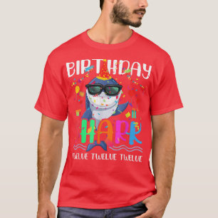 12th Birthday Family Shark Kids Twelve Twel T-Shirt