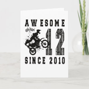 12th Birthday Gift Dirt Bike Boy Born in 2010 Karte