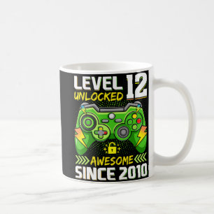 12th Birthday Gift Level 12 Unlocked Awesome 2010 Kaffeetasse