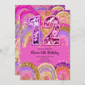 12th Birthday Girls Invitation Einladung (Vorne/Hinten)
