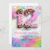 12th Birthday Girls Invitation Einladung (Vorne/Hinten)