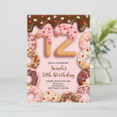 12th Birthday Girls Invitation Einladung (Stehend Vorderseite)