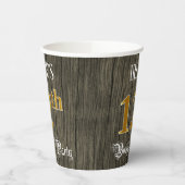 12th Birthday Party — Faux Gold & Faux Wood Looks Pappbecher (Links)