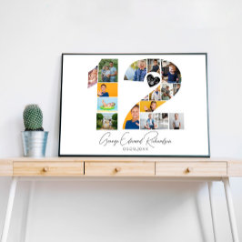 12th Birthday Photo Collage Poster Keepsake