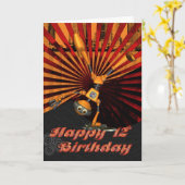 12th Birthday, Skateboard Robot Birthday Card Karte (Gelbe Blume)